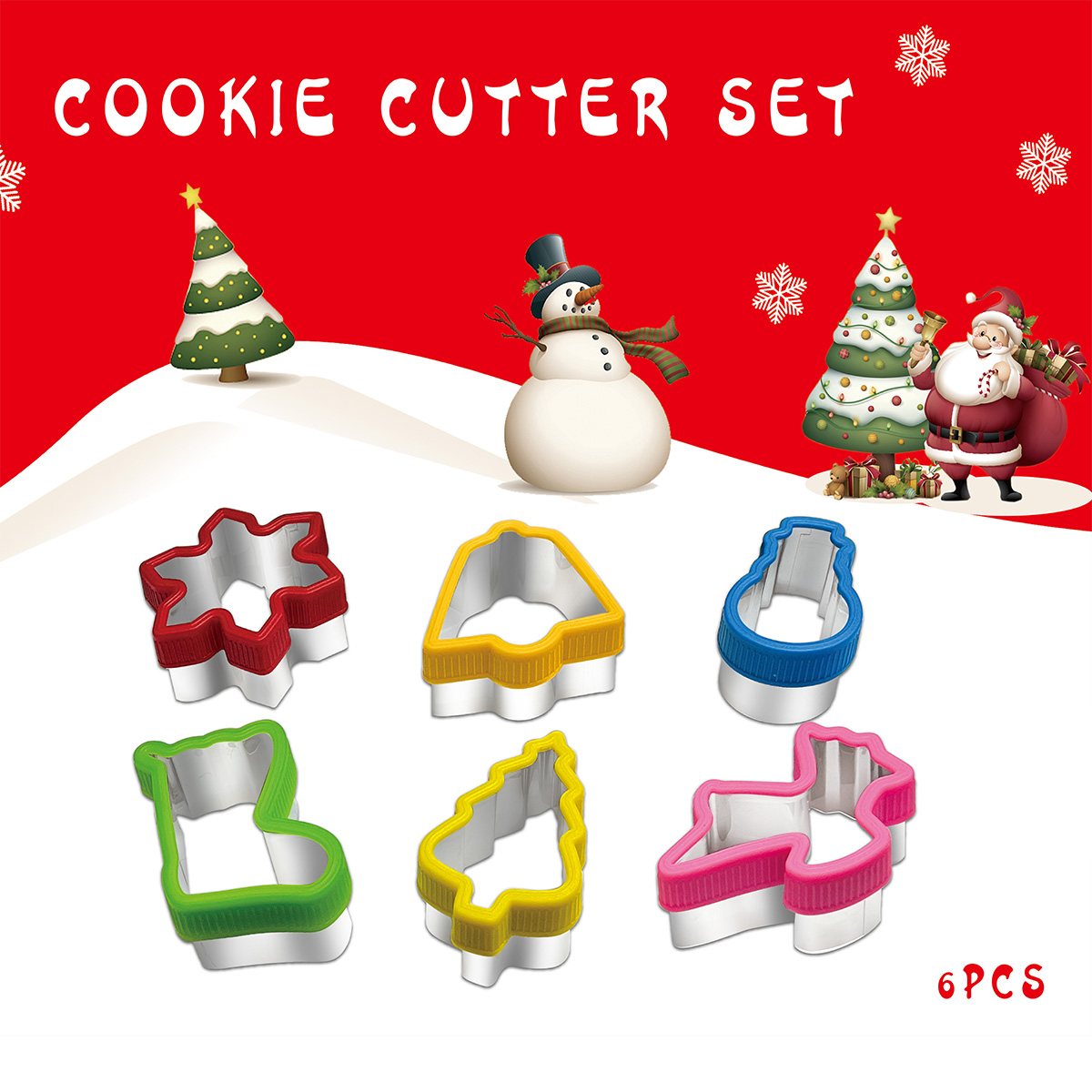 Baking Kitchen Set - Christmas Cookie Cutting Handguard, Bell, Floco