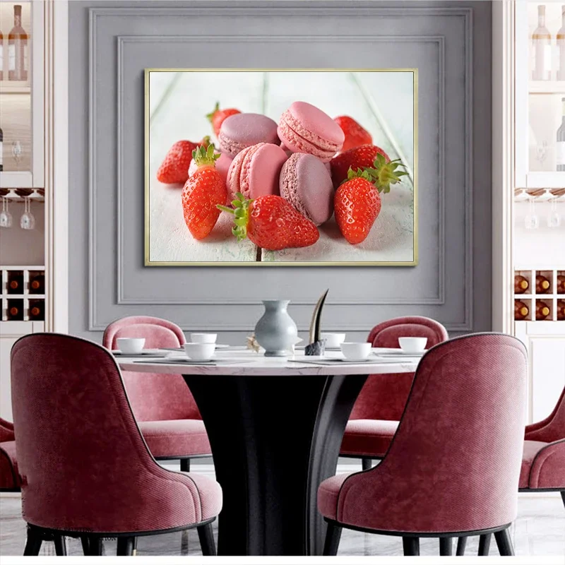 Kitchen Bakery - Pintura em Tela de Macaron, Bolo,