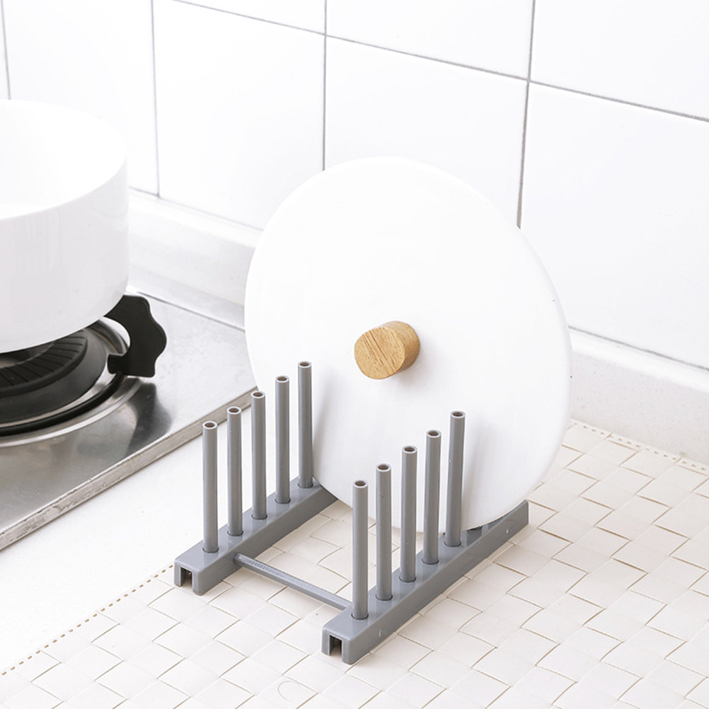 Kitchen Baking Sheet Organizer - Escorredor de Louça de Plástico Cinza