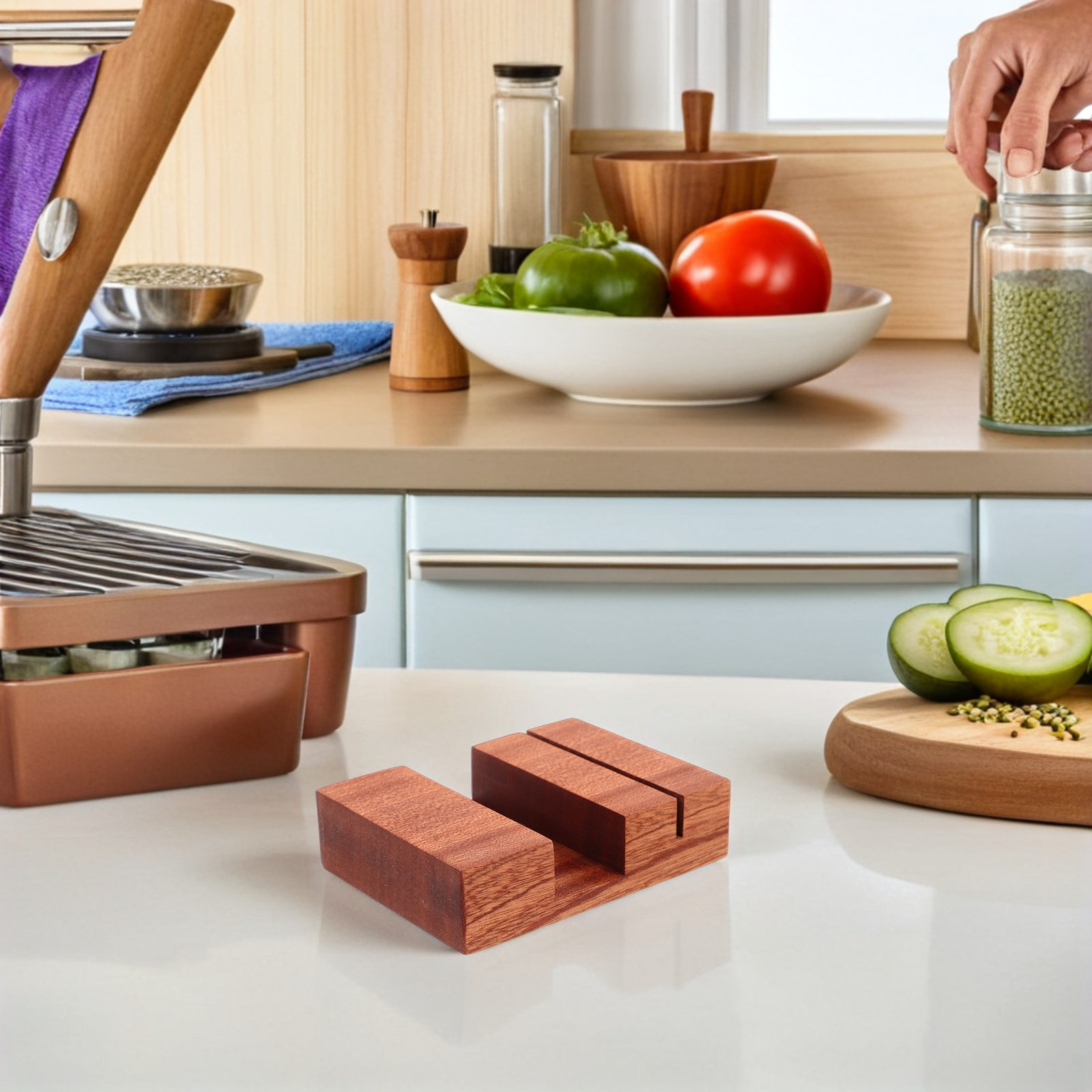 Suporte de Madeira para Tampas - Kitchen Baking Sheet Organizer avaliação e preço