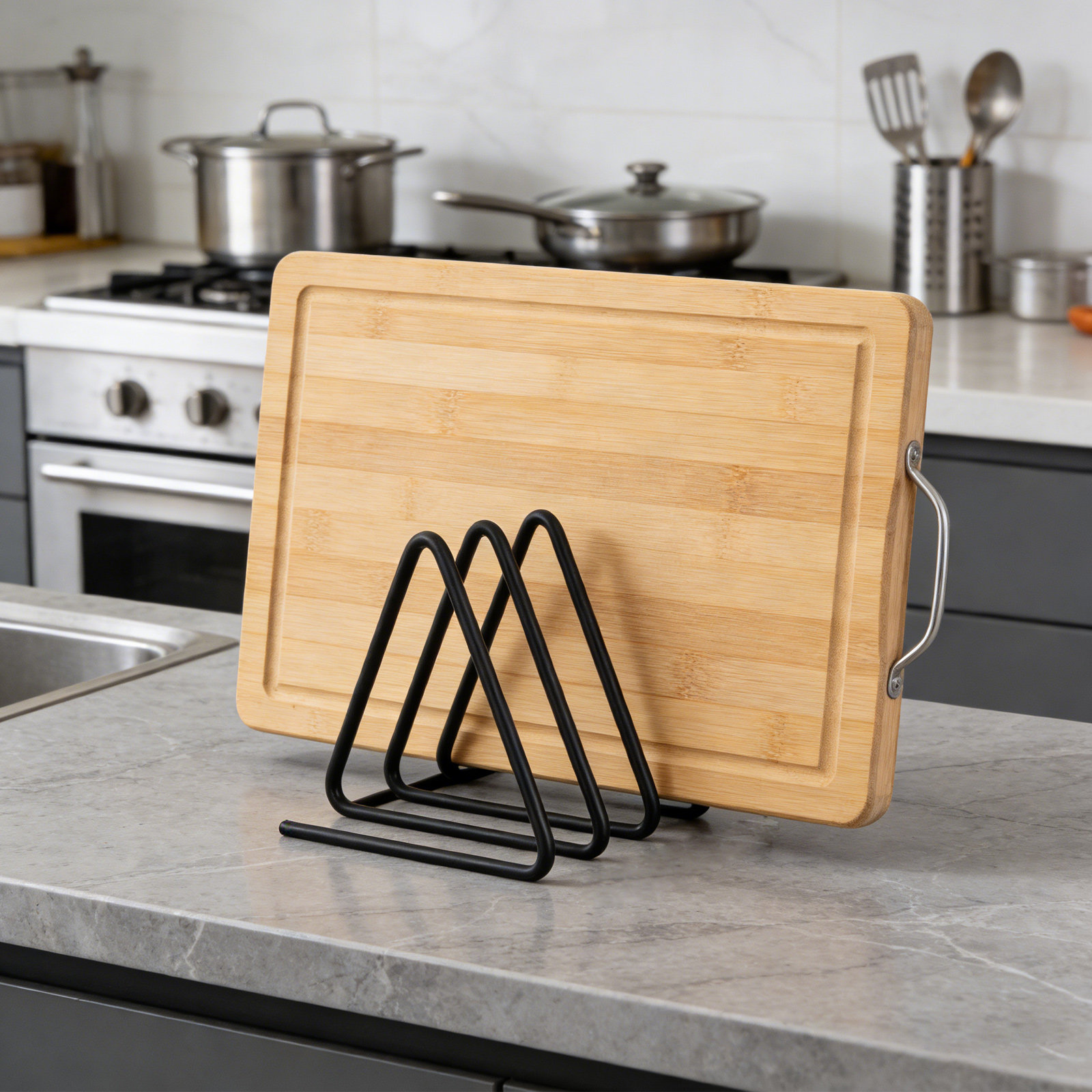 Suporte Triangular para Tábuas - Kitchen Baking Sheet Organizer avaliação e preço