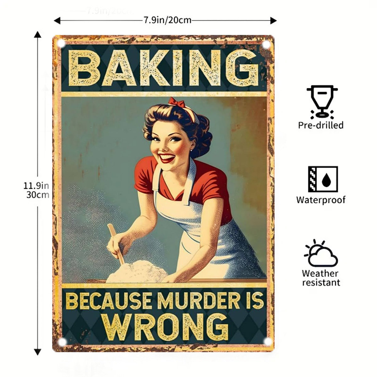 Placa Decorativa de Metal para - Kitchen Baking Quotes avaliação e preço