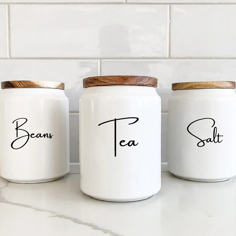 Etiquetas Adesivas Impermeávei - Kitchen Baking Canisters avaliação e preço