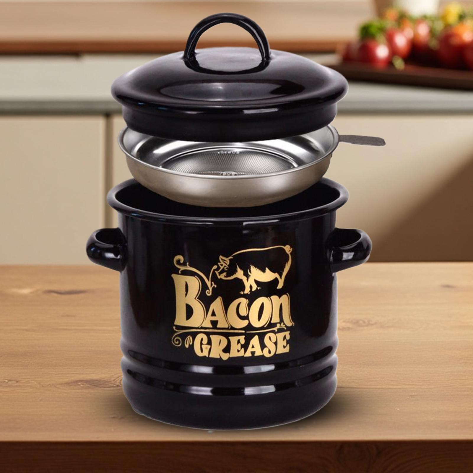 Recipiente de graxa de bacon 1 - Kitchen Baking Canisters avaliação e preço