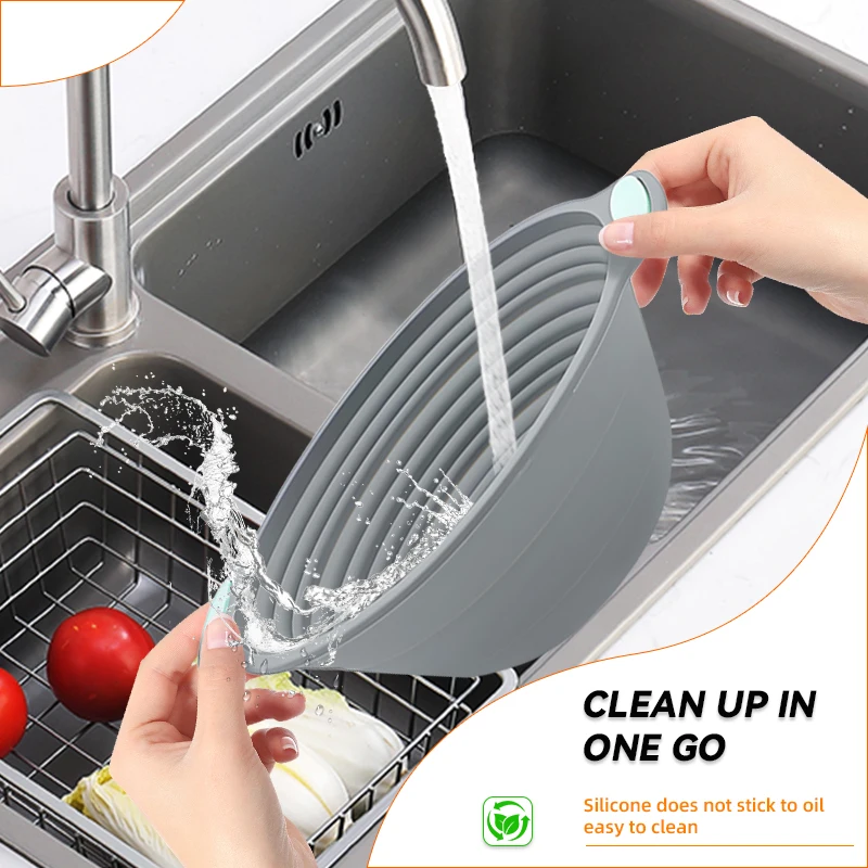 1PC Cesto de Silicone Dobrável - Proofing Basket Banneton avaliação e preço