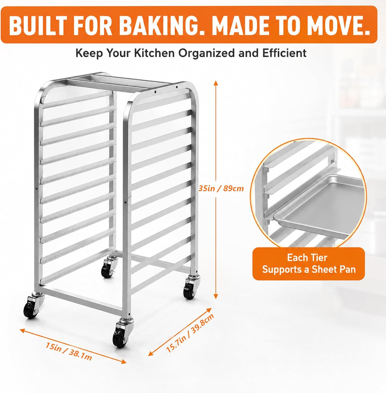 Carrinho de Resfriamento Móvel - Kitchen Baking Sheet Organizer avaliação e preço