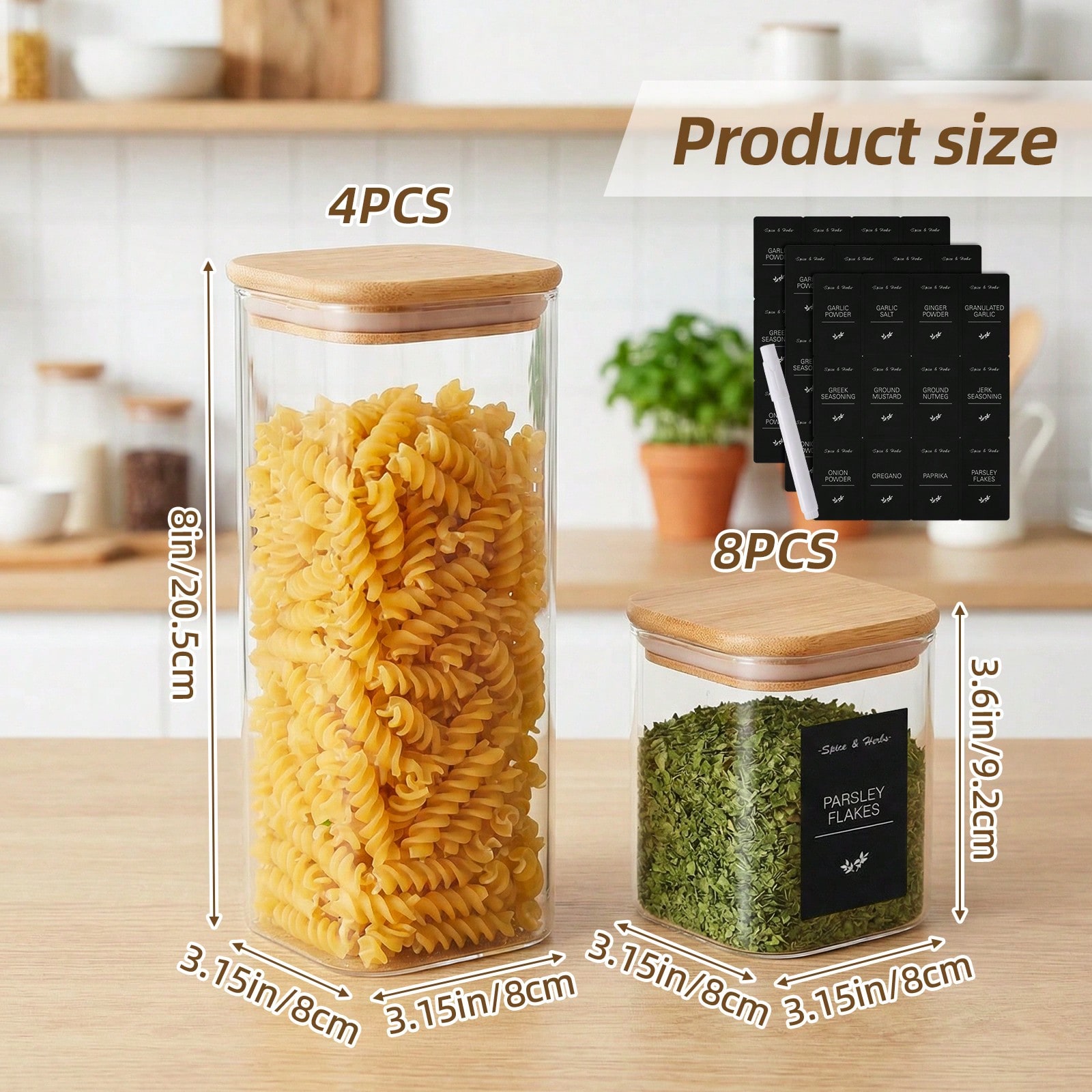 Tomnk 12 recipientes de vidro  - Kitchen Baking Canisters avaliação e preço